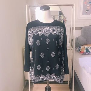 Zara black bandana print sweater 2 Preowned